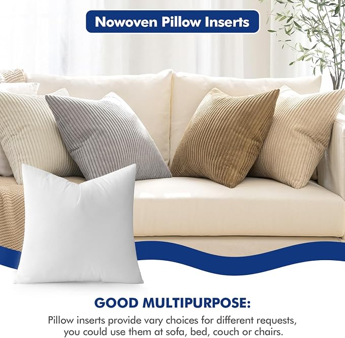 MIULEE Pillow Insert 12x12 Inch Decorative Square Throw Pillow Inserts | - Image 4
