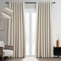 Topfinel 105 Inch Linen Blackout Curtains by Topfinel