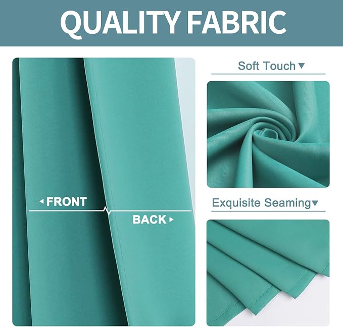 ChrisDowa Blackout Curtains for Bedroom and Living Room 45 Inches Long | 2 - Image 3