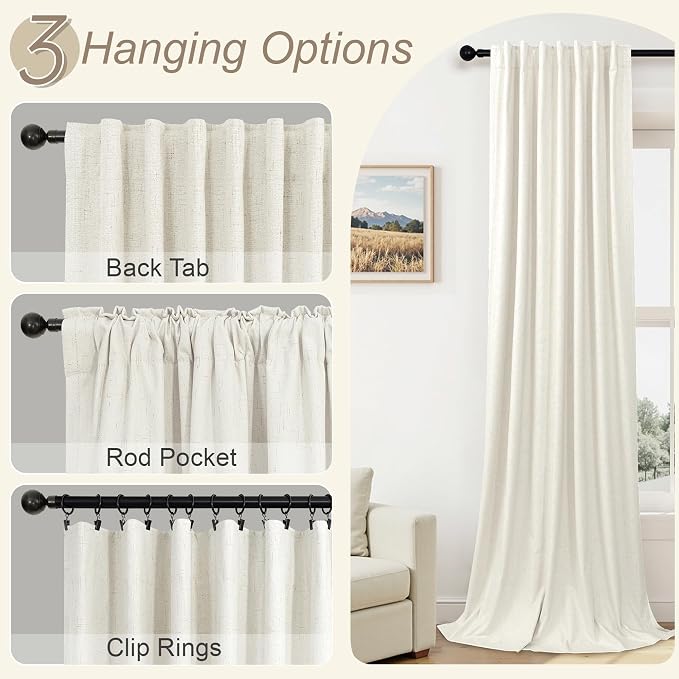 Room Darkening Curtains 72 Inch Length 2 Panel Burg - Image 6