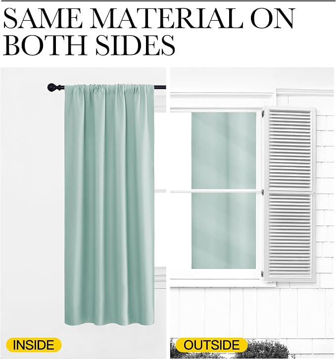 NICETOWN Blackout Curtains for RV Windows, Aqua Blue, 2 Panels, Room Darkening - Image 5
