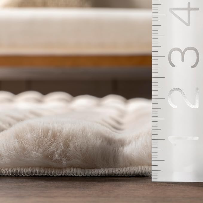 nuLOOM Jeni Beige Checkered Washable Area Rug - Image 7