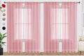 SpaceDresser Sheer Blush Curtains 4 Panels Rod Pocket Semi-Sheer Curtain 54 by SpaceDresser