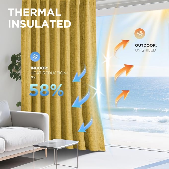 Joydeco Linen Blackout Curtains - Image 4