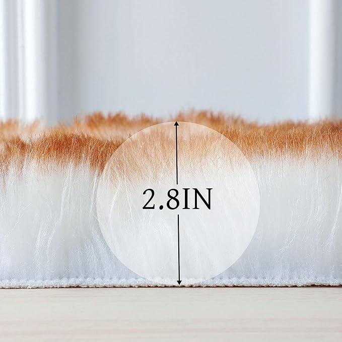 linmopm Faux Fur Rug Sheepskin Shag Fluffy Fuzzy 5x7 ft Rugs - Image 2
