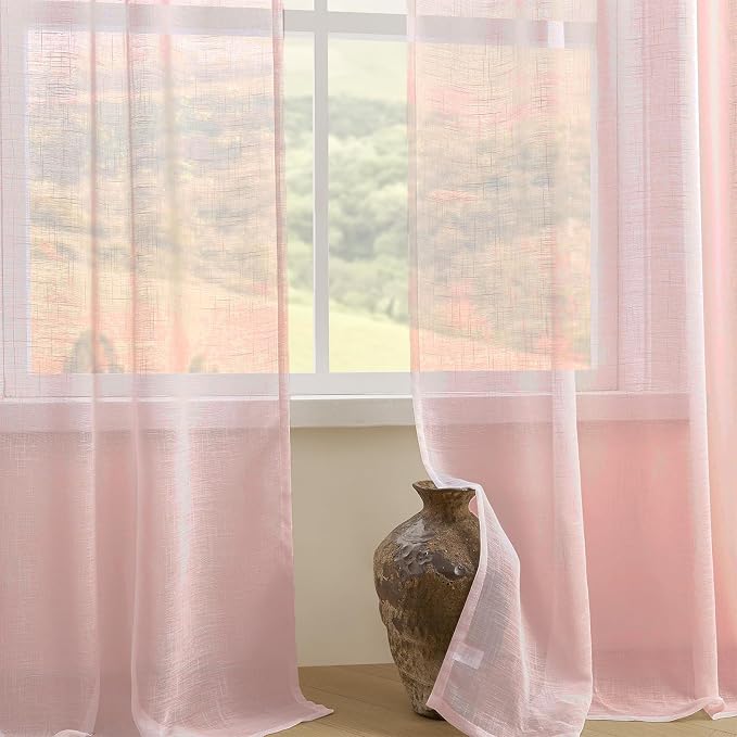 Joydeco Sheer Curtains 84 Inches Long, Window Curtains Privacy Assured - Image 3