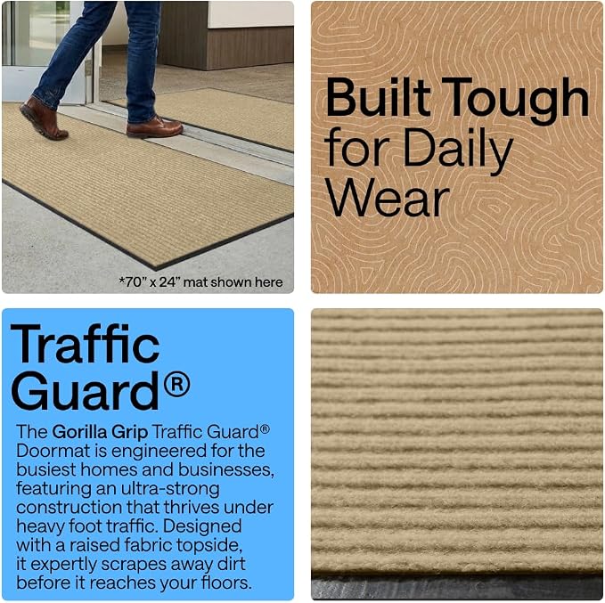 GORILLA GRIP Waterproof Traffic Guard Door Mat, 2 Pack, Indoor Outdoor Heavy - Image 3