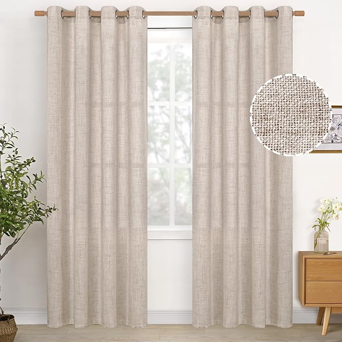 YoungsTex Linen Curtains 80 Inch Length by YoungsTex