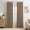 Cappuccino Blackout Curtains 144 Inches Long 12 feet Tall, Extra Long Pinch by KEQIAOSUOCAI