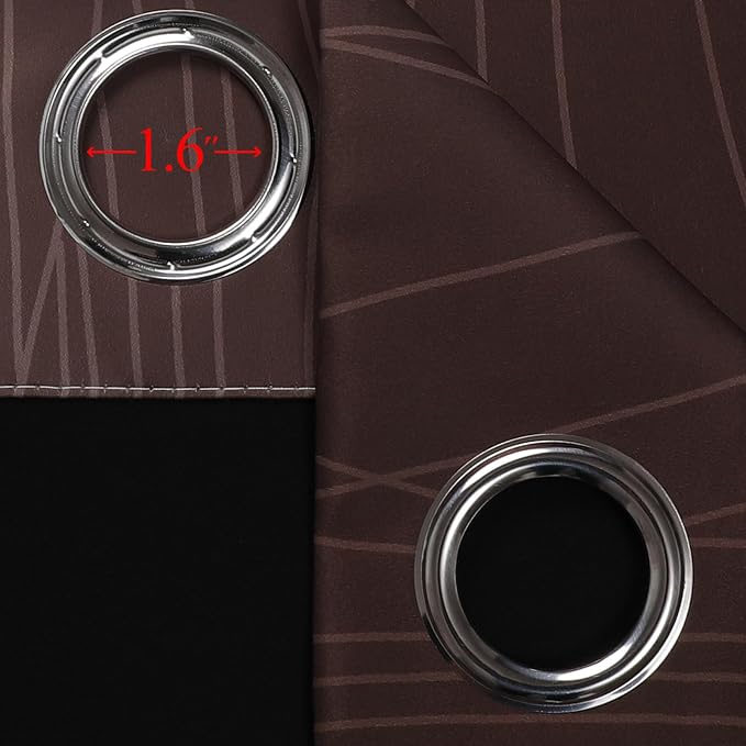 Brown and Greyish White Blackout Curtains 52Wx54L 2 Panels | Ombre Curtains - Image 7