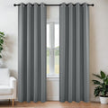 Joydeco Grey Blackout Curtains for Bedroom 90 Inch 2 Panels by JOYDECO