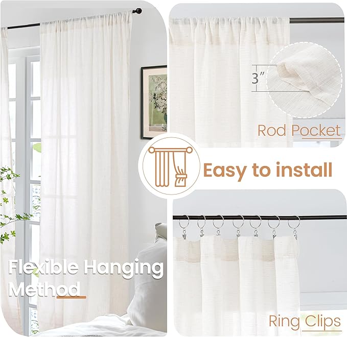 BGment 48 Inch Length Short Curtains - Image 6