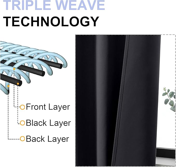 Simplebrand Ava Halloween Black Short 36 Inches Blackout Curtain 2 Panels Set - Image 5