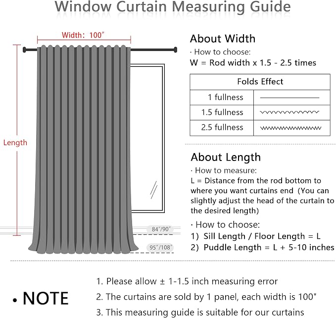 MYSKY HOME Linen Curtains 95 Inches Long - Image 6