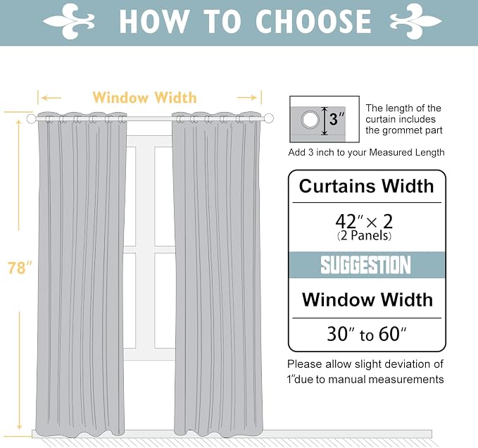ChrisDowa Blackout Curtains for Bedroom and Living Room 78 Inches Long | 2 - Image 5