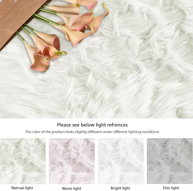 ORINOVA White Rugs for Living Room 6x9 Area Rugs for Bedroom Large Washable - Image 9