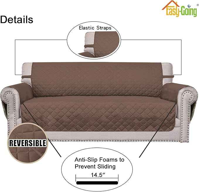 Easy-Going Reversible Couch Cover, 3 Cushion Sofa, Water Resistant Furniture Mat - Image 3