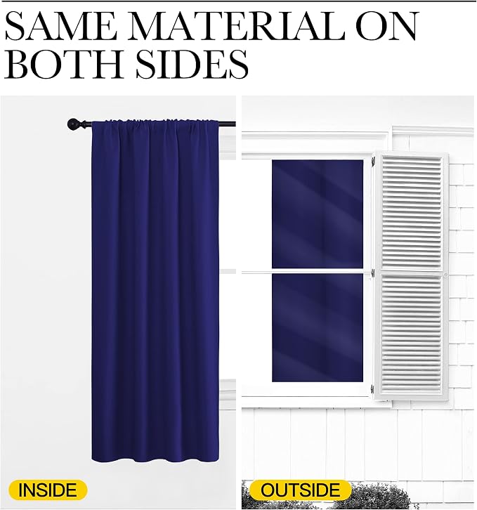 NICETOWN Curtains for Bedroom, All Season Thermal Insulated Solid Rod Pocket - Image 4