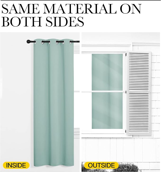 NICETOWN Thermal Insulated Solid Grommet Blackout Curtains/Drape - Image 6