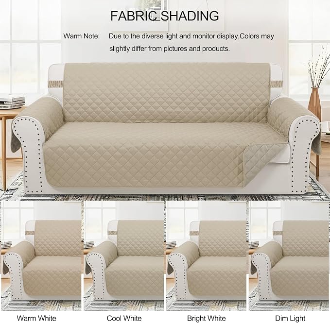 Reversible Chair Covers for Recliner Oversized, Sand/Beige | Recliner Oversized - Image 8