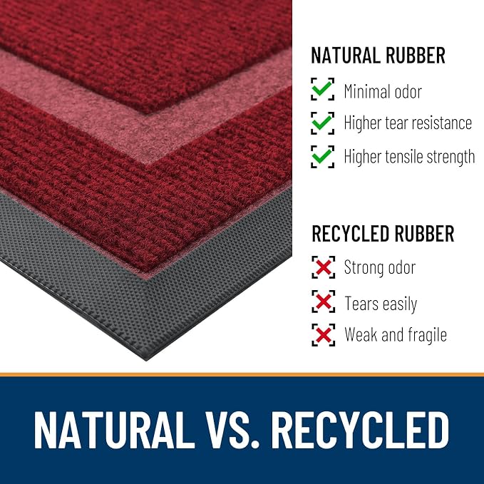OLANLY Front Door Mat Outside 59x23, All-Season Heavy-Duty Rubber Doormat | - Image 4