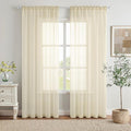 MIULEE 2 Panels Light Cream Sheer Curtains by MIULEE