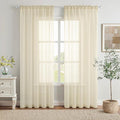 MIULEE Light Cream Sheer Curtains 90 inches Long 54 X 90 Inches, 2 Panels | by MIULEE