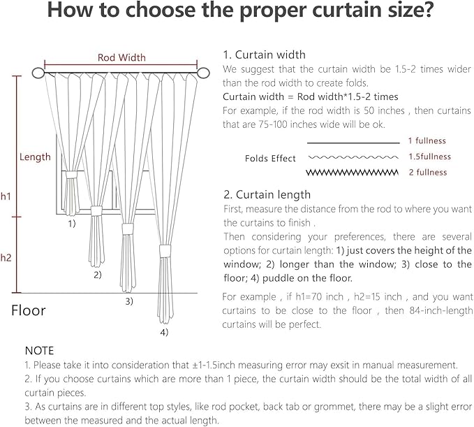 Joydeco Linen Curtains 84 Inch Length 2 Panel Sets, Light Filtering Curtains - Image 9