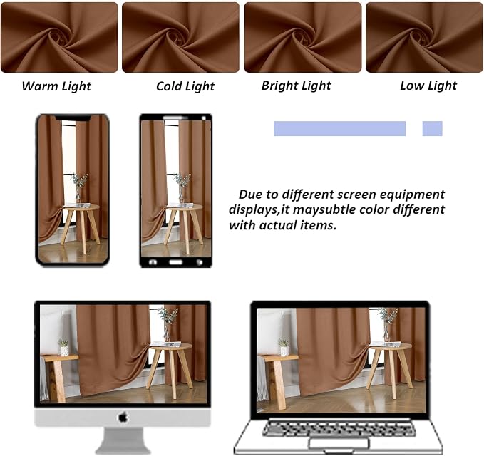 Simplebrand Ava Sun Baked Short 36 Inches Blackout Curtain 2 Panels Set - Image 9