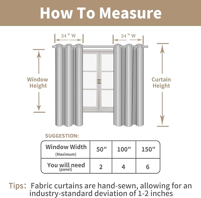 Linen Curtains 63 inch Length 2 Panels - Image 8
