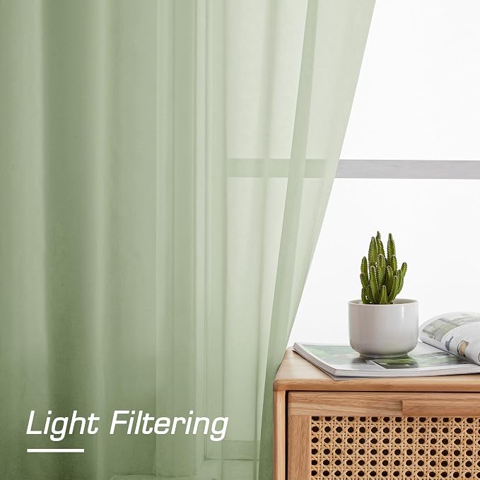 Sheer Curtains 78 inches Long 2 Panels Set - Image 5