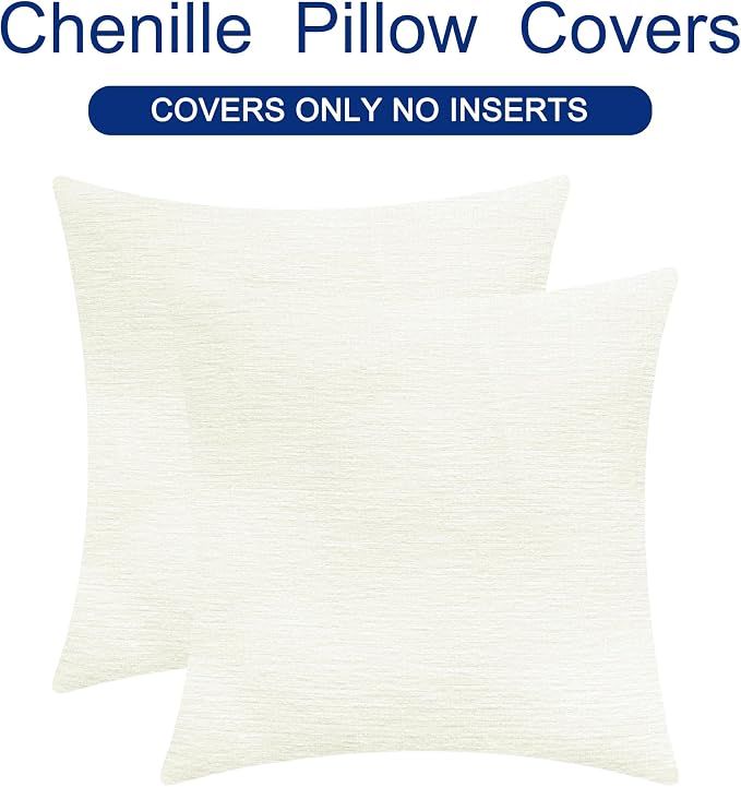 CaliTime Decorative Couch Throw Pillow Covers 26 X 26 Inches Cream | Pack of 2 - Image 6