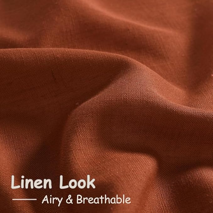 Extra Wide Terracotta Curtains for Living Room 102 Inches Long Back Tab and Rod - Image 4