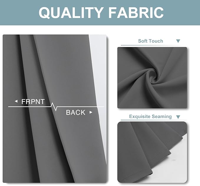 ChrisDowa Blackout Curtains for Bedroom and Living Room 80 Inches Long | 2 - Image 3
