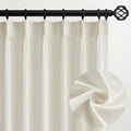 96 Inches Long Pinch Pleated Semi Sheer Curtains, Natural Linen Blended Light by Topfinel