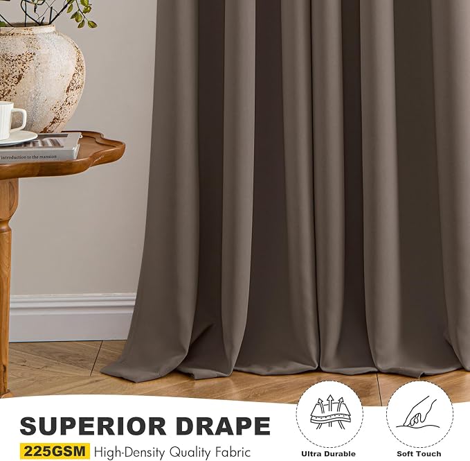 MIULEE Blackout Curtains for Bedroom 2 Panels 40 x 72 Inch Long Tan Brown | - Image 5
