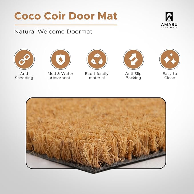 Coir Welcome Mat, Strawberries, 17 x 29 in | 100% Natural Coir, Anti-Shedding - Image 4
