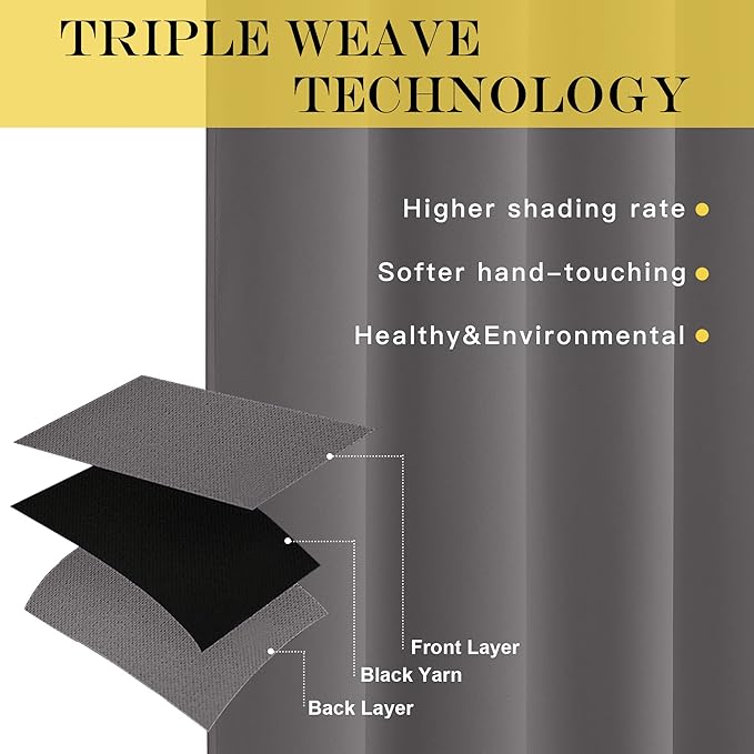 NICETOWN Blackout Doorway Curtain 90 inch Length - Image 3