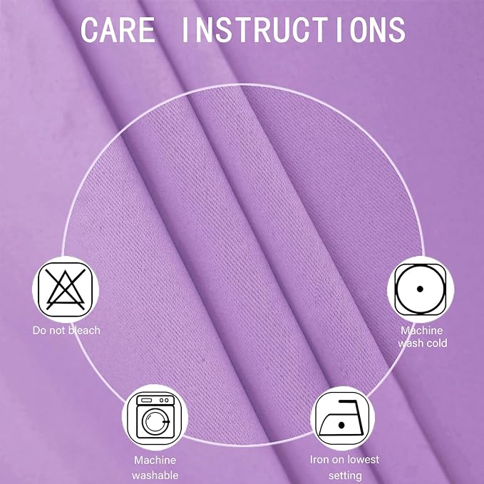 Blackout Curtains 52 x 90 Inch Long Lavender Curtains Set of 2 Panels Room - Image 4