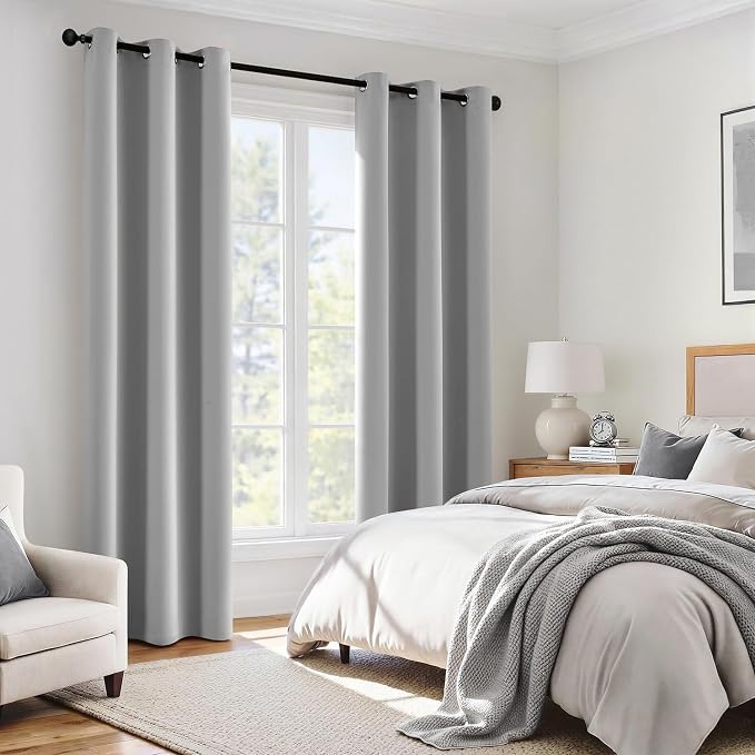 MIULEE Light Grey 40x84 Inch 100% Blackout Curtains - Image 6