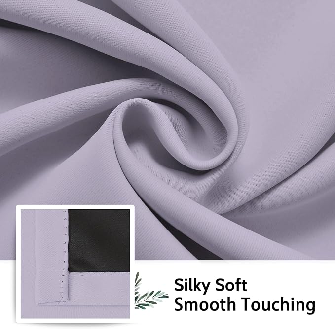SimpleHome Lilac 100% Blackout Curtains Room Darkening Living Room 36 Inch | - Image 7