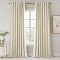 95 Inches Length Cream Colored Custom Blackout Linen Curtains Ivory Cream Pinch by Topfinel