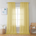Chyhomenyc Mustard Yellow Sheer Curtains 120 Inches Long by Chyhomenyc