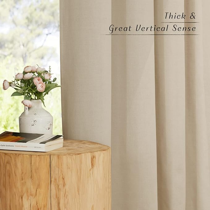 NICETOWN Rustic Linen 132 inch Long Curtains - Image 6