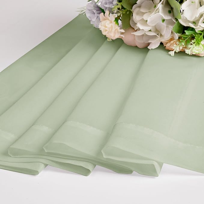 Sheer Curtains 63 inch Length 2 Panels Set, Rod Pocket Voile Fimly Sheer Drapes - Image 5