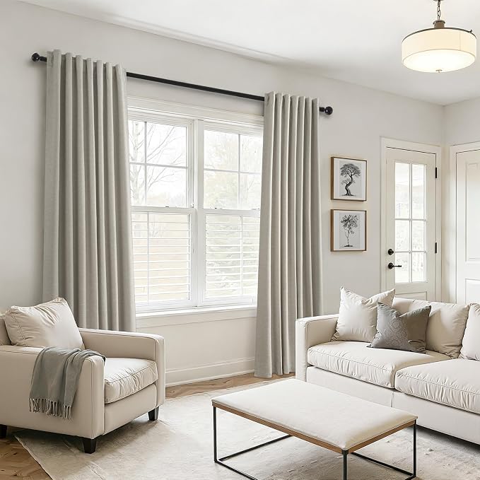 Topfinel 92 Inch Linen 100% Blackout Curtains 2 Panels - Image 7