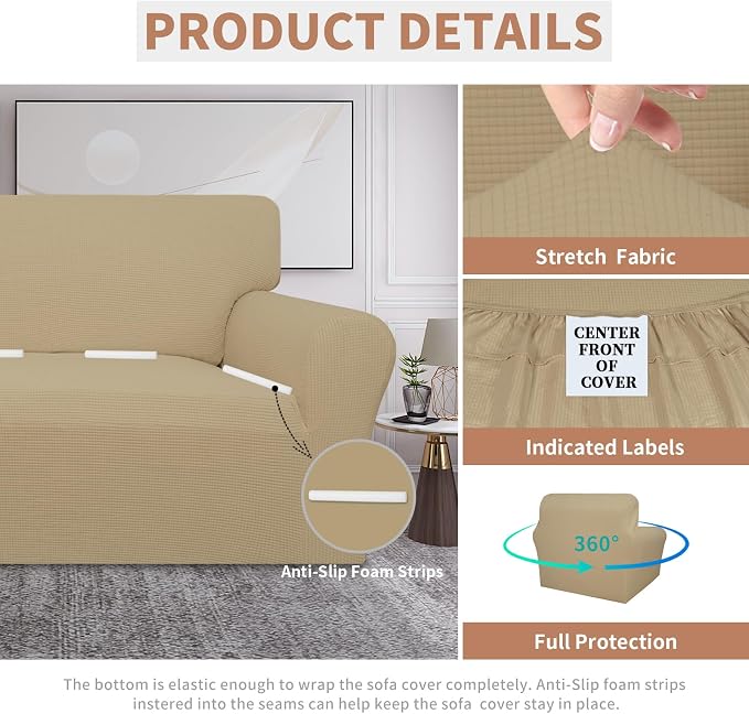 Easy-Going 100% Waterproof Oversized Chair Couch Cover, Stretch Sofa Cover | - Image 4