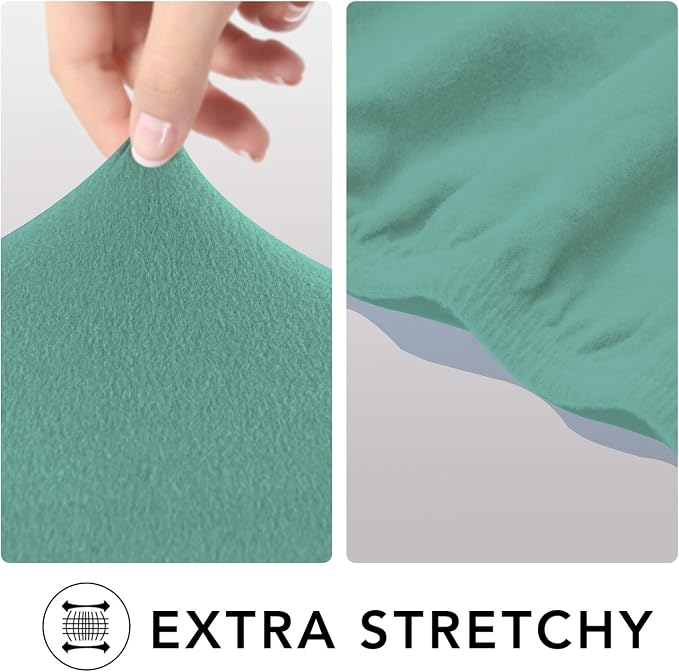 PureFit Stretch Oversized Couch Covers Fleece Sofa Slipcovers Cyan | 1-Piece - Image 4