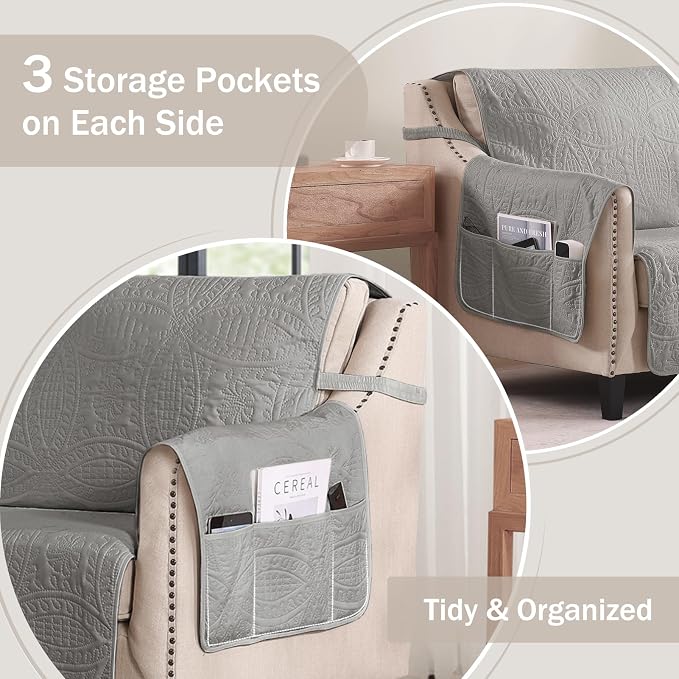 Quilted Grand Sofa Covers Washable, Couch Cover - Image 5
