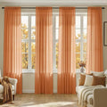 MIULEE Fall Orange Sheer Curtains 90 Inches Long 4 Panels 42 x 90 Inches | by MIULEE